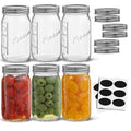 16 Oz 6-Pack Regular Mouth Glass Mason Jars with Lids S28667