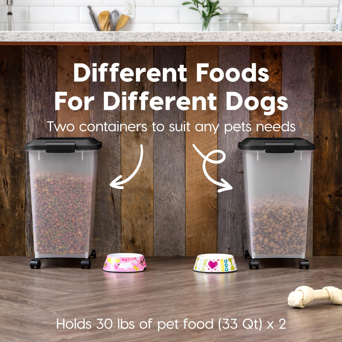 Dog Food Storage Container 2-Pack Black U93370