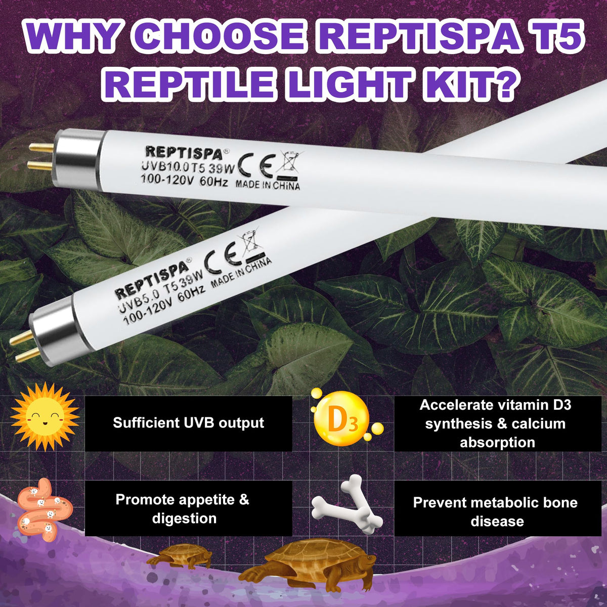 39W T5 HO UVB Fluorescent Reptile Light Combo Kit X60307